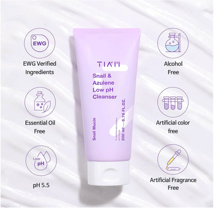 TIA'M - Snail & Azulene Low pH Cleanser